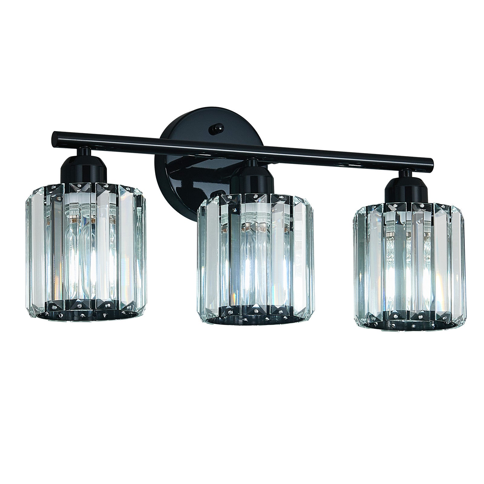 Modern Linear Fluted Crystal Bathroom Vanity Light