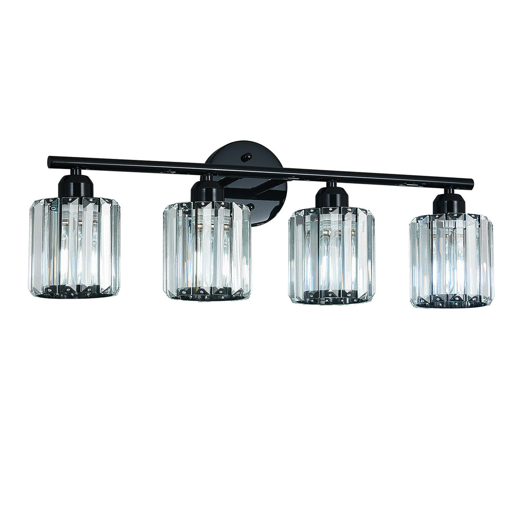 Modern Linear Fluted Crystal Bathroom Vanity Light