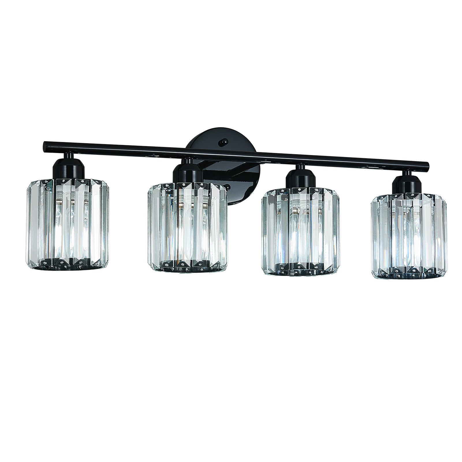 Modern Linear Fluted Crystal Bathroom Vanity Light