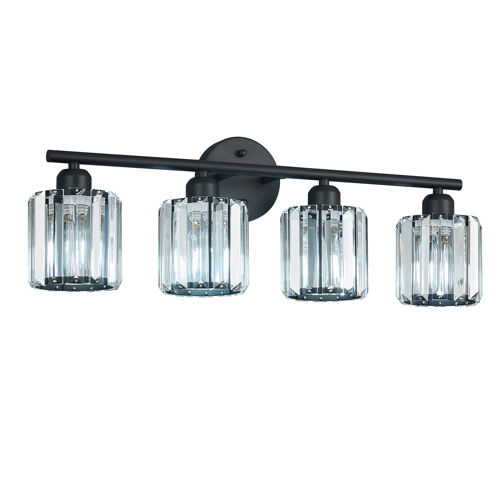 Modern Linear Fluted Crystal Bathroom Vanity Light