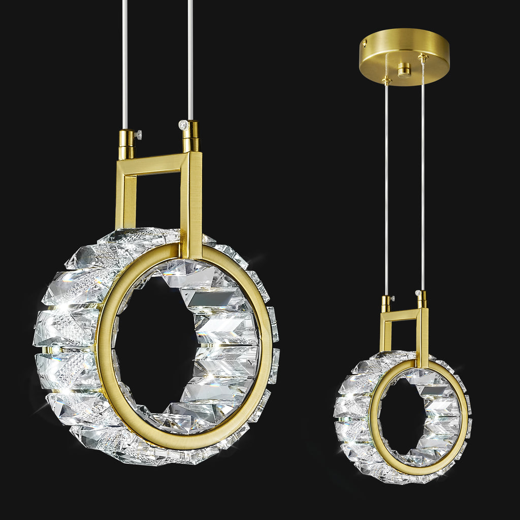 Modern Luxury LED Crystal Geometric Pendant Light