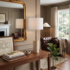 Wabi Sabi Cylindrical Travertine Table Lamp
