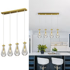 Raindrop Clear Solid Glass Adjustable Suspension Cord Pendant Light