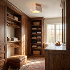 Wabi Sabi Square Travertine Flush Mount Ceiling Light