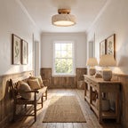 Wabi Sabi Round Ring Travertine Flush Mount Ceiling Light