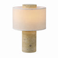 Wabi Sabi Cylindrical Travertine Table Lamp