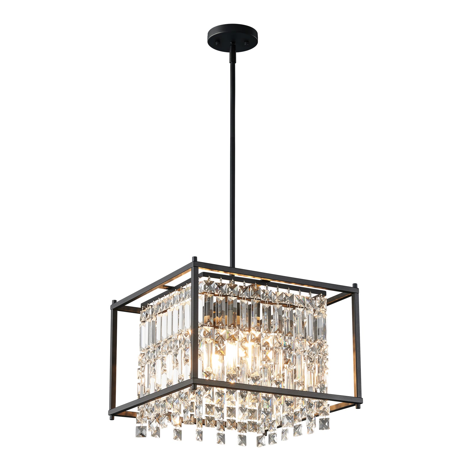 Modern Farmhouse Style Geometric Crystal Chandelier