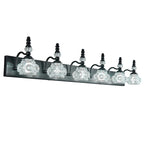 Vintage Embossed Textured Glass Curved Metal Arm Bathroom Vanity Light