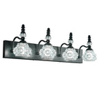 Vintage Embossed Textured Glass Curved Metal Arm Bathroom Vanity Light