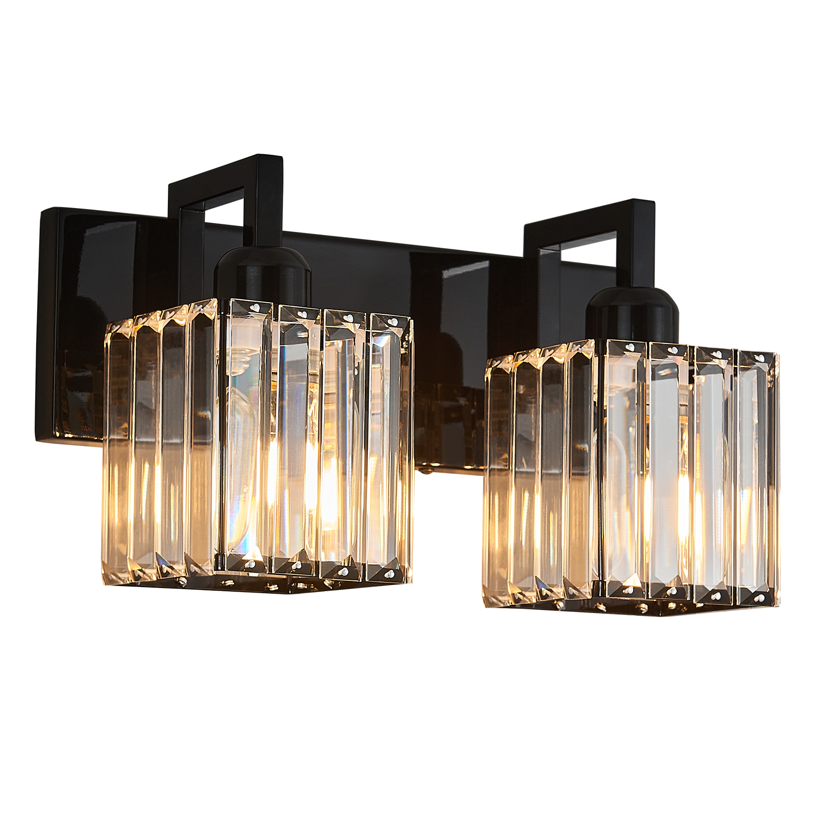 Modern Minimalist Vertical Rectangular Crystal Bathroom Vanity Light
