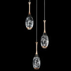 Mini Teardrop LED Black Gold Crystal Pendant Light