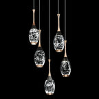 Mini Teardrop LED Black Gold Crystal Pendant Light