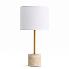 Wabi Sabi Cylindrical Travertine Table Lamp