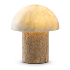 Wabi Sabi Mushroom Travertine Table Lamp