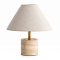 Wabi Sabi Conical Shade Travertine Table Lamp