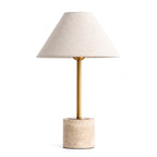 Wabi Sabi Conical Shade Travertine Table Lamp