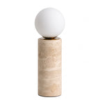 Wabi Sabi Globe Glass Travertine Table Lamp
