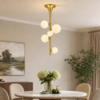 Milky White Glass Globe Trumpet Shape Semi Flush Mount Ceiling Light
