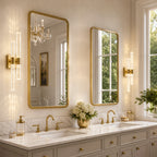 Contemporary Luxury Asymmetric Dual Bubble Crystal Tube LED Wall Sconce