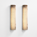 Vertical Ribbed Stone Alabaster LED Wall Sconce for Bedrooms