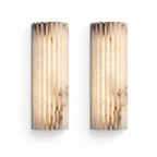 Vertical Ribbed Stone Alabaster LED Wall Sconce for Bedrooms