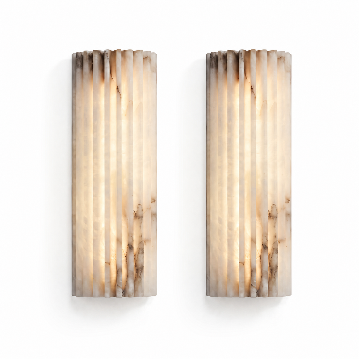 Vertical Ribbed Stone Alabaster LED Wall Sconce for Bedrooms