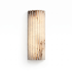 Vertical Ribbed Stone Alabaster LED Wall Sconce for Bedrooms