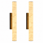 Slim Cylinder Natural Stone Alabaster LED Wall Light for Hallways