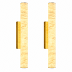 Slim Cylinder Natural Stone Alabaster LED Wall Light for Hallways