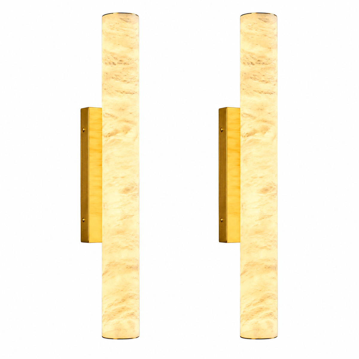 Slim Cylinder Natural Stone Alabaster LED Wall Light for Hallways