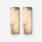 Vertical Ribbed Stone Alabaster LED Wall Sconce for Bedrooms