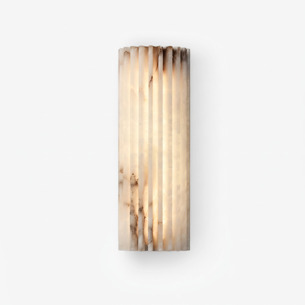 Vertical Ribbed Stone Alabaster LED Wall Sconce for Bedrooms