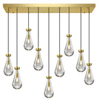 Raindrop Clear Solid Glass Adjustable Suspension Cord Pendant Light