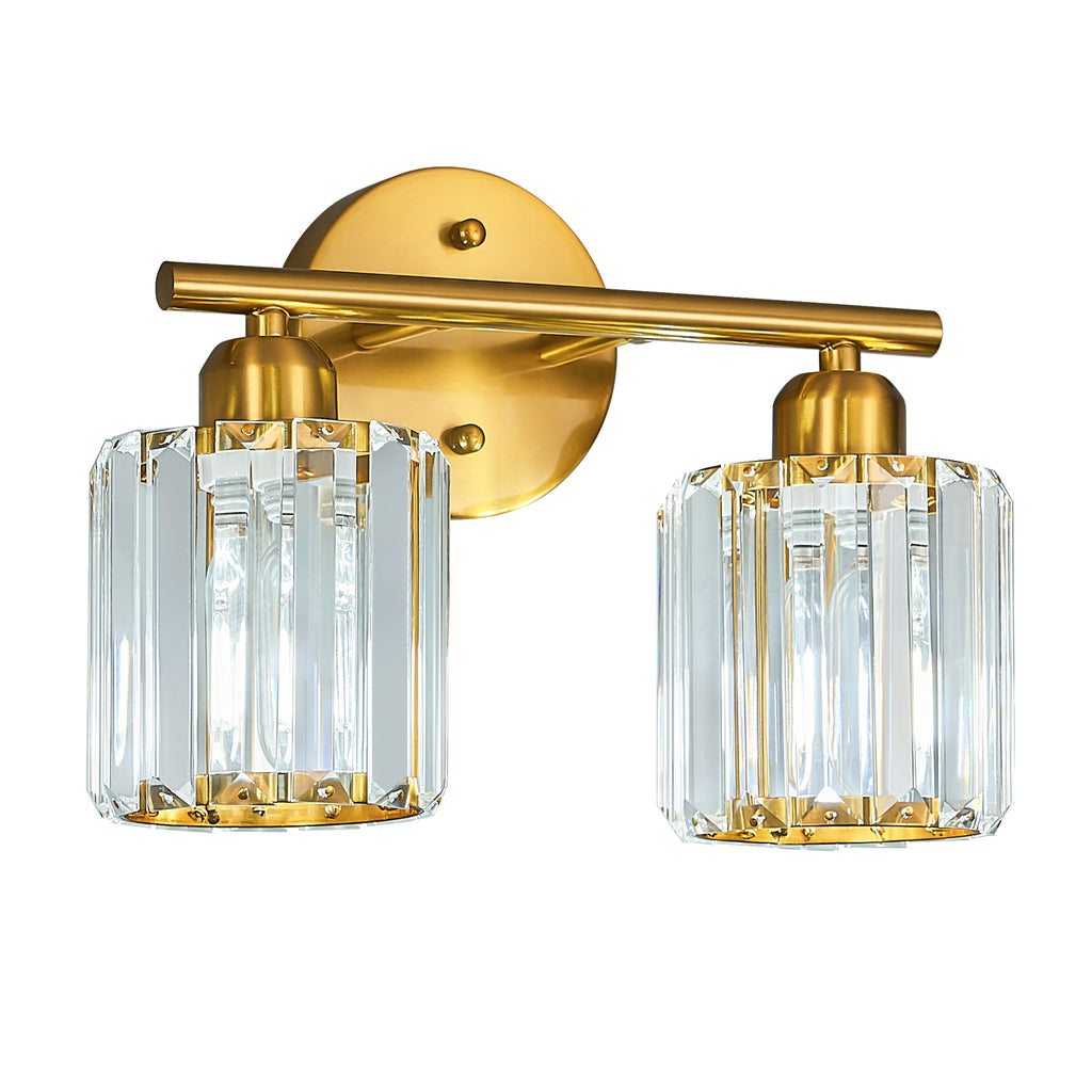 Modern Linear Fluted Crystal Bathroom Vanity Light