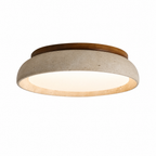 Modern Round Travertine Flush Mount LED Ceiling Light