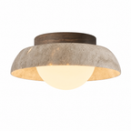 Wabi Sabi Bowl-shaped Travertine Flush Mount Ceiling Light