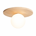 Modern Flat Disc Travertine Flush Mount Ceiling Light