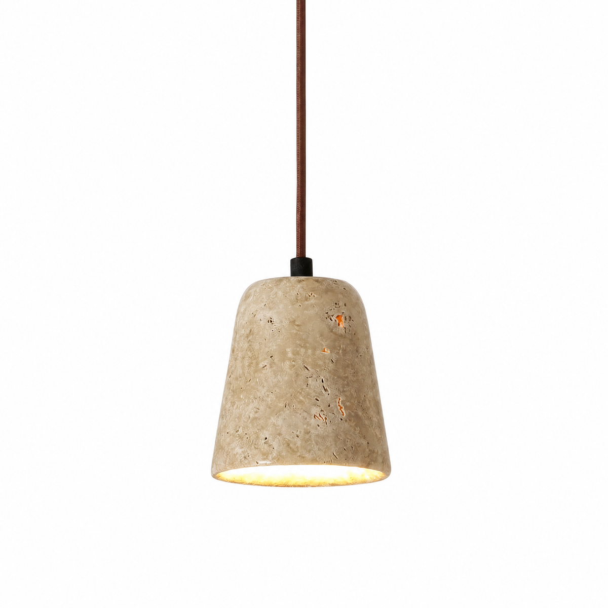 Wabi Sabi Bell-shaped Travertine Pendant Light