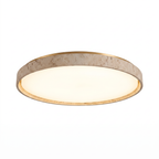 Modern Thin Round Travertine Flush Mount LED Ceiling Light