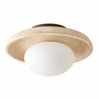 Modern Disc Travertine Flush Mount Ceiling Light