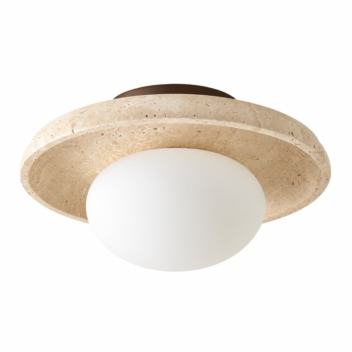 Modern Disc Travertine Flush Mount Ceiling Light
