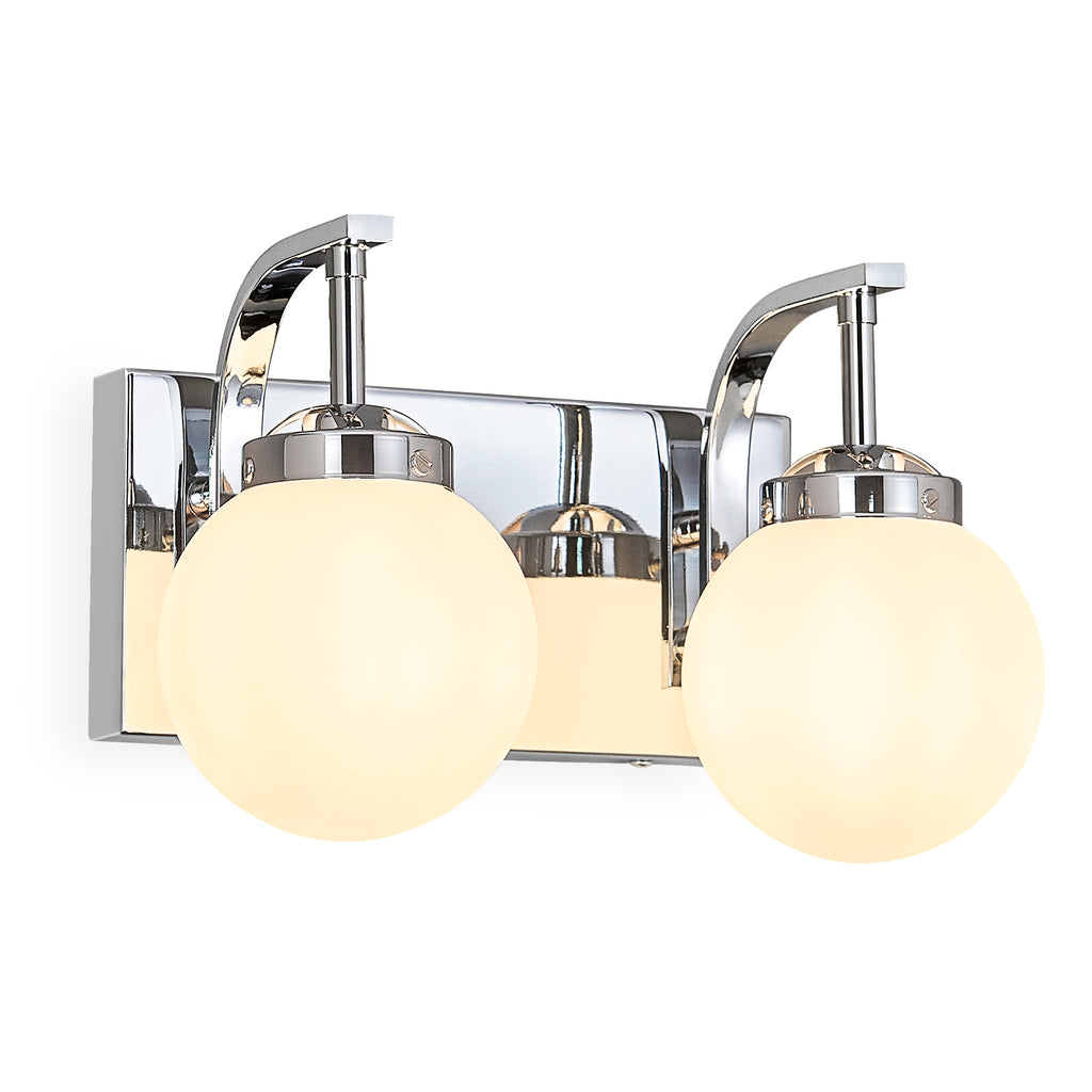 Modern Opal Globe Milky Glass Bathroom Vanity Light