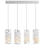 Luxury Frame Rectangular Crystal Linear Pendant Light