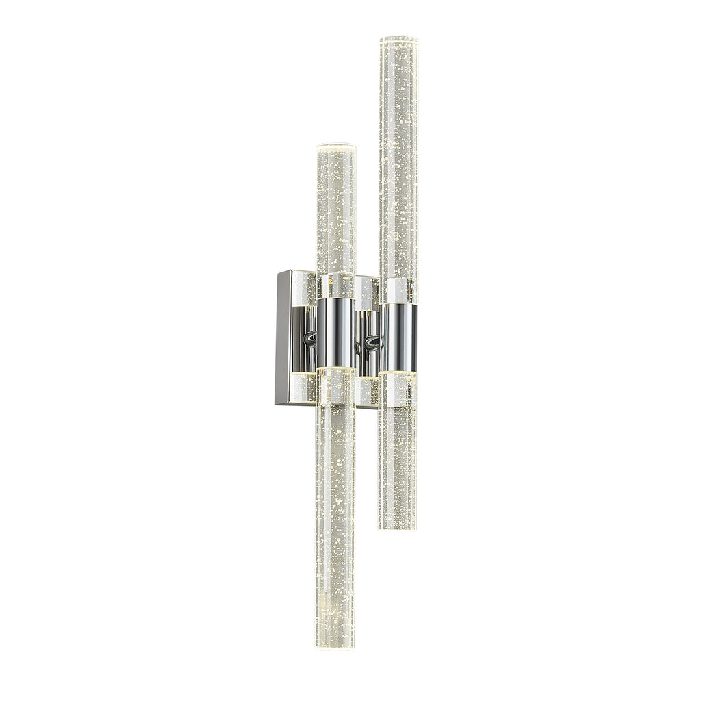 Contemporary Luxury Asymmetric Dual Bubble Crystal Tube LED Wall Sconce