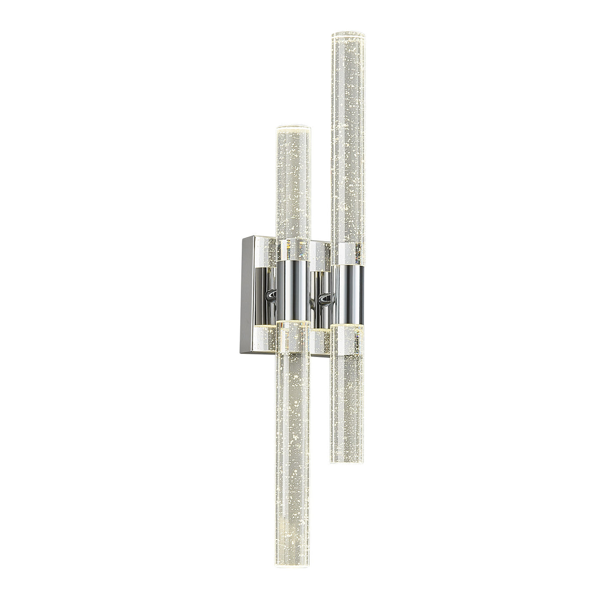 Contemporary Luxury Asymmetric Dual Bubble Crystal Tube LED Wall Sconce