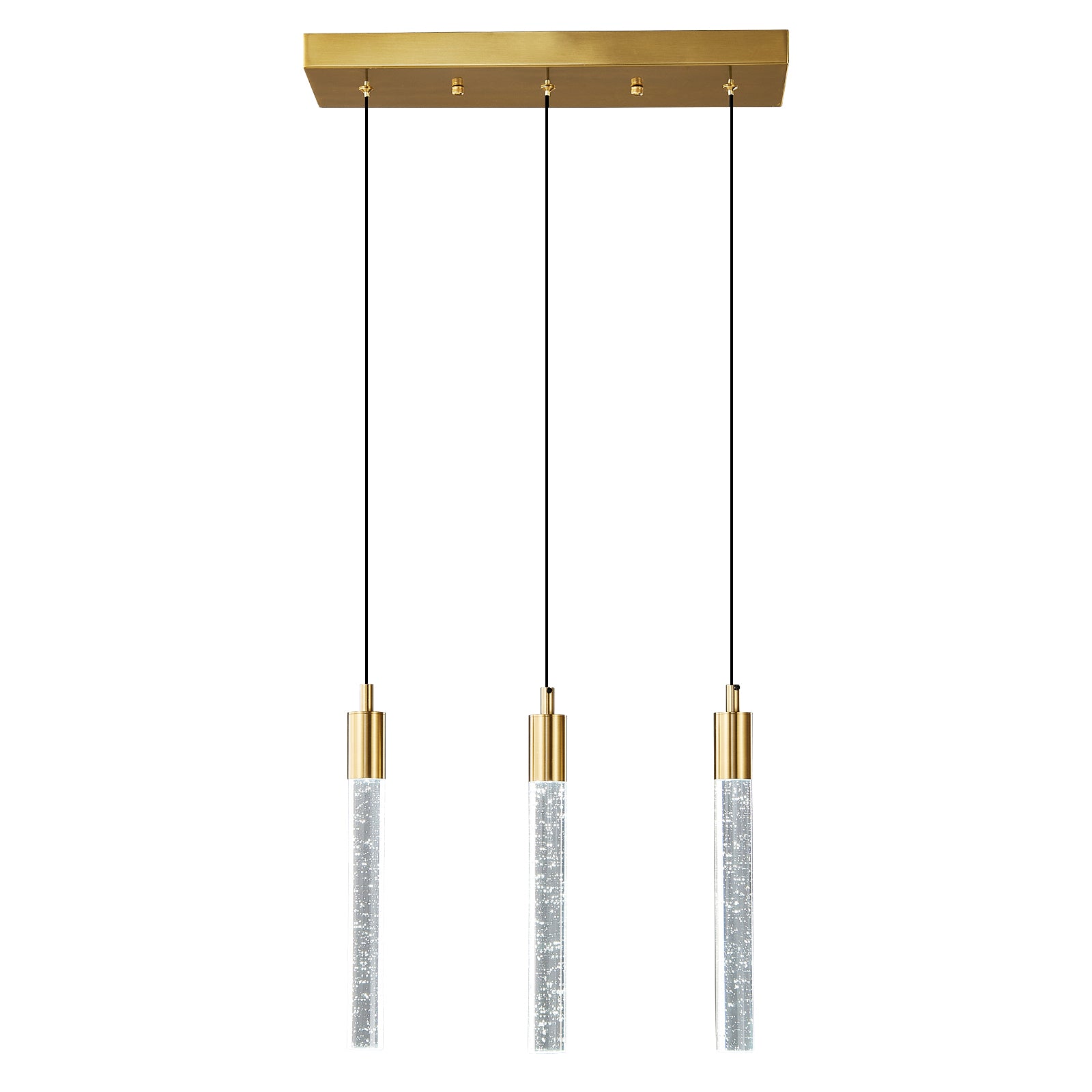 Modern Cylinder Bubble Linear Hanging Crystal LED Pendant Light