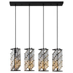 Luxury Frame Rectangular Crystal Linear Pendant Light