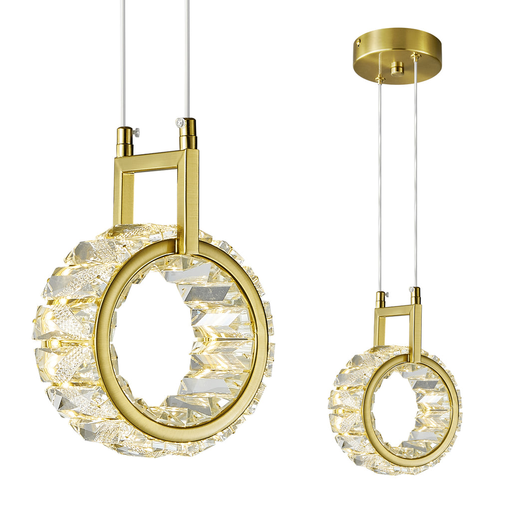 Modern Luxury LED Crystal Geometric Pendant Light