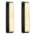 Modern Vertical Rectangular Natural Alabaster Stone LED Wall Sconce
