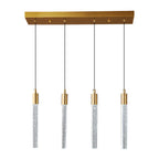 Modern Cylinder Bubble Linear Hanging Crystal LED Pendant Light